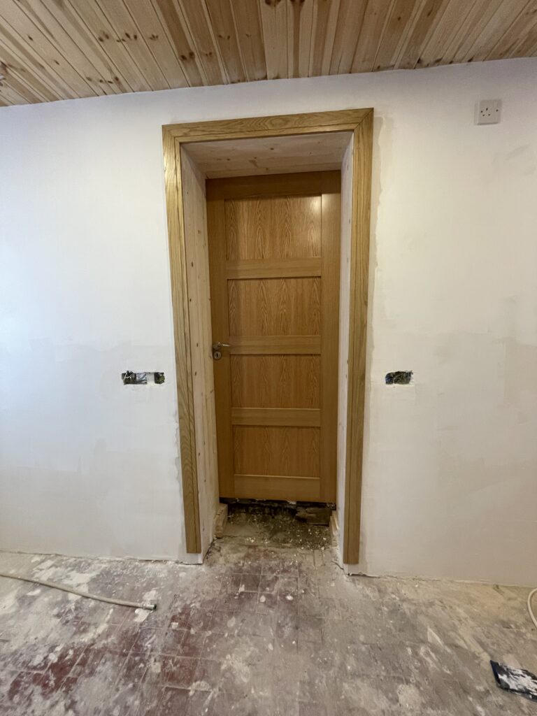Solid oak interior door installation in Carlow