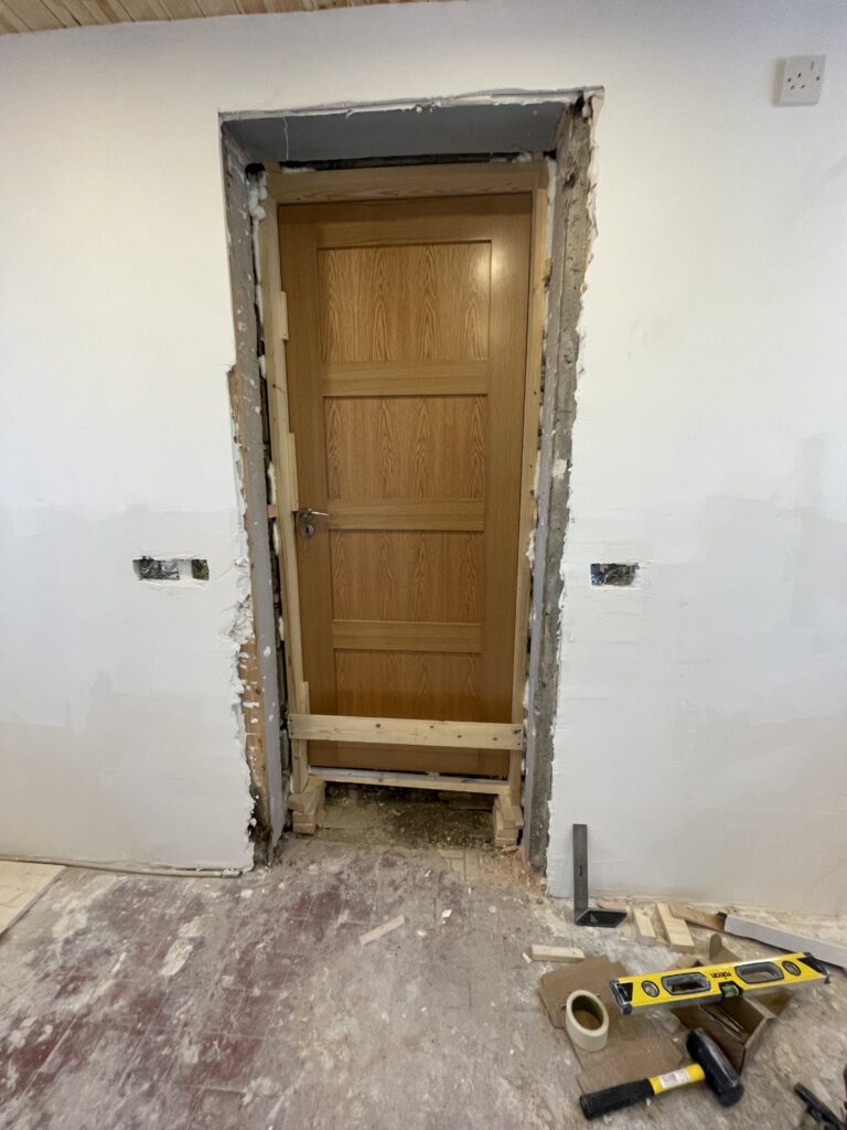 Solid oak interior door installation in Carlow