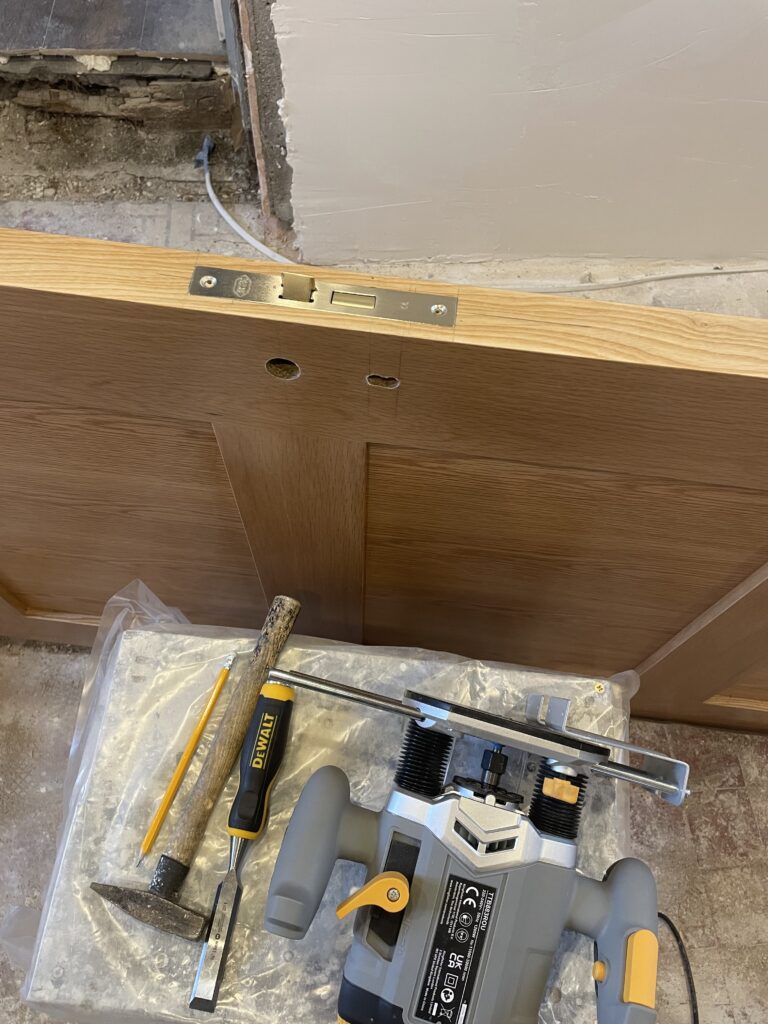 Solid oak interior door installation in Carlow