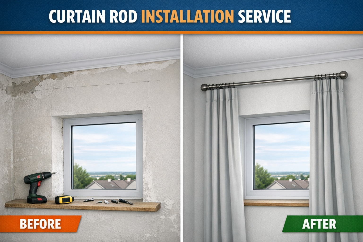 curtain rod installation Carlow