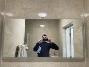 Bathroom mirror installation completed by Carlow Handyman