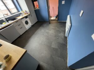 Modern vinyl flooring professionally installed in Carlow kitchen